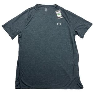 NWT Under Armour Men's Size Large UA Trail Run T-Shirt Fitted Dark Gray $55